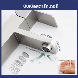 Verno ก๊อกอ่างล้างหน้าสแตนเลสทรงยืน  รุ่น บอสตัน 503-1