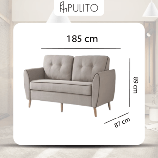PULITO โซฟาผ้า 3ที่นั่ง รุ่น BANIKA ขนาด 87x185x89 ซม. สีเบจ