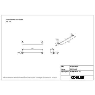 ราวแขวนผ้าเดี่ยว 24 K-13431T-CP รุ่นคอรัลลิส