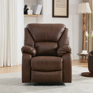 PULITO เก้าอี้พักผ่อนหนังสังเคราะห์ 1 ที่นั่ง รุ่น DENZEL ขนาด 87x97-167x101-78 ซม. สีน้ำตาล