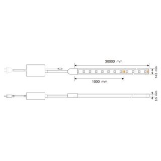 EILON ชุดไฟแอลอีดีเส้นริบบิ้น 2835/120LED 8.5*14.5mm 300W 220V RGB รุ่น TP-STL220V-RGB30M ยาว 30M