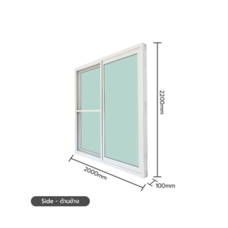 WELLINGTAN (VERTA) ประตูบานเลื่อน SS GD001 ขนาด 200x220ซม. สีขาว พร้อมมุ้ง