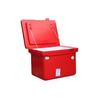 S&P ถังแช่ ขาต่ำ บานพับมือจับ 40 ลิตร สีแดง