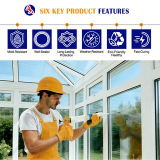 JUHUAN ซิลิโคน ซีลแลนท์ ไร้กรด N10 300 มล. สีใส