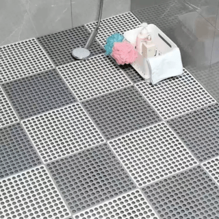 PRIMO พรมกันลื่นพีวีซี รุ่น 2XT3030-4H ขนาด 30x30x1ซม. สีเทา (4แผ่น/แพ็ค) 