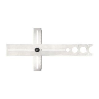 HUMMER  ไม้บรรทัดสเตนเลสวัดตำแหน่งเจาะรูกระเบื้อง รุ่น JGDW4036 สีเงิน  3 ขนาด 25/40/45mm (8X60X2.5cm) 
