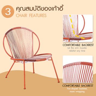 (1/2)SUMMER SET ชุดโต๊ะสนาม 2 ที่นั่ง รุ่น  Kenzo ขนาด โต๊ะ: 50x50x45 ซม.ขนาดเก้าอี้: 76x60x84 ซม.  สีแดง