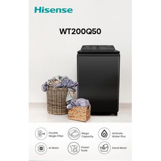 HISENSE เครื่องซักผ้าฝาบน ขนาด 18 กก. รุ่น WT180Q30 สีเทา