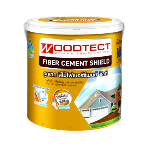 Woodtect วูดเทค ไฟเบอร์ซีเมนต์ FT-105 โปร่งแสง 1กล. สีไม้สัก