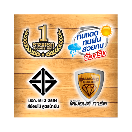 Woodtect วูดเทค วูดสเตน WG-106 เงา 1/4กล. สีไม้สักล้านนา