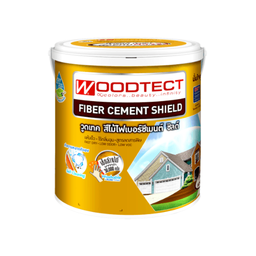 Woodtect วูดเทค เดคกิ้งไฟเบอร์ซีเมนต์ FD-501 ด้าน 1กล. สีไม้สัก