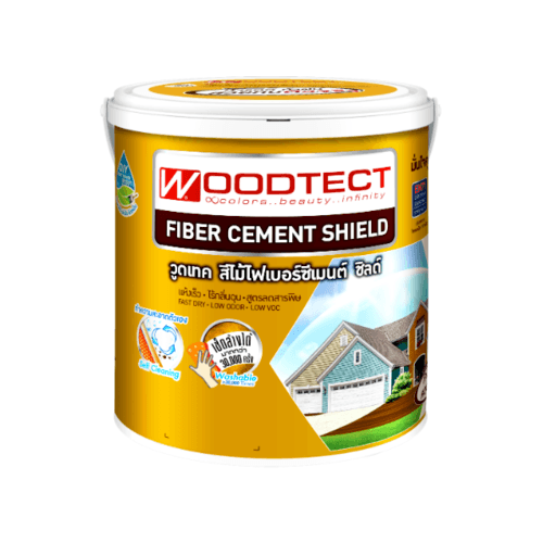 Woodtect วูดเทค ไฟเบอร์ซีเมนต์ FT-107 โปร่งแสง 1กล. สีไม้สักทองสยาม