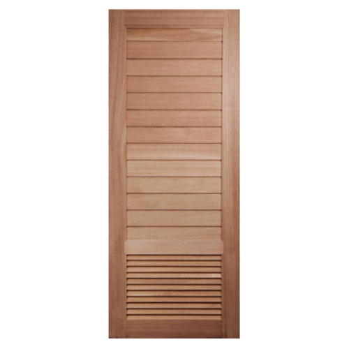 ประตูไม้สยาแดง ทำร่องพร้อมเกล็ดระบายอากาศ GS-21 80x220cm. BEST