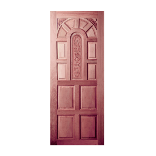 ประตูไม้สยาแดง บานทึบลูกฟักแกะลาย GC-71 80x200cm. BEST