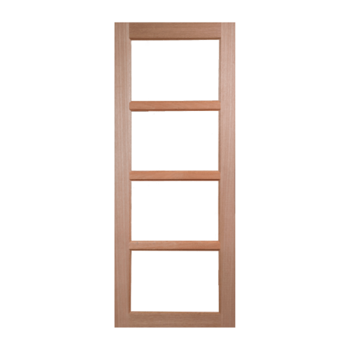BEST ประตูไม้สยาแดง 4 ช่อง (โปร่ง) ขนาด 80x180 cm. GS-50