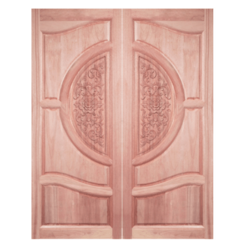 ประตูไม้สยาแดง บานทึบลูกฟักแกะลาย GC-07 100x220cm. ทำสี BEST