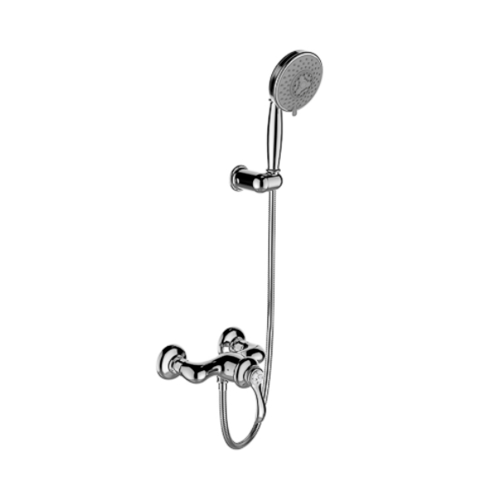 Kohler ก๊อกผสมยืนอาบแบบติดผนังพร้อมฝักบัวสายอ่อน รุ่น แฟร์แฟกซ์ K-72697T-B4-CP