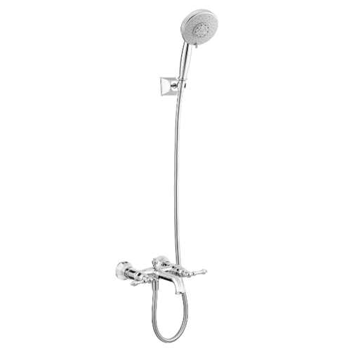 KOHLER ก๊อกผสมลงอ่างอาบน้ำและยืนอาบแบบติดผนังพร้อมฝักบัวสายอ่อน รุ่นเคลสตัน K-99030T-4-CP KOHLER โครเมี่ยม