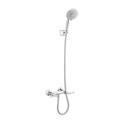 Kohler ก๊อกผสมยืนอาบแบบติดผนังพร้อมฝักบัวสายอ่อน รุ่น เคลสตัน K-99031T-4-CP
