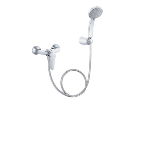 KOHLER ก๊อกผสมยืนอาบแบบติดผนังพร้อมฝักบัวสายอ่อน จูลายน์ K-7685X-4-CP สีโครเมี่ยม