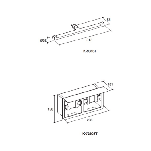 ที่ใส่กระดาษชำระคู่แบบมีฝาปิด JULY รุ่น K-72903T-S KOHLER