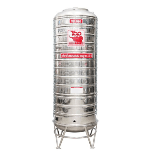 นิว ท็อป เวิลด์ ถังเก็บน้ำสแตนเลสช้างแดง TRH - 700L สีโครเมี่ยม