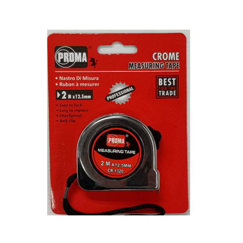 ตลับเมตร ชุบโครมเมี่ยม PROMA  2 เมตร         