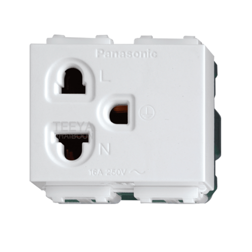 PANASONIC เต้ารับเดี่ยวมีกราวด์ รุ่น WEG1191K สีขาว