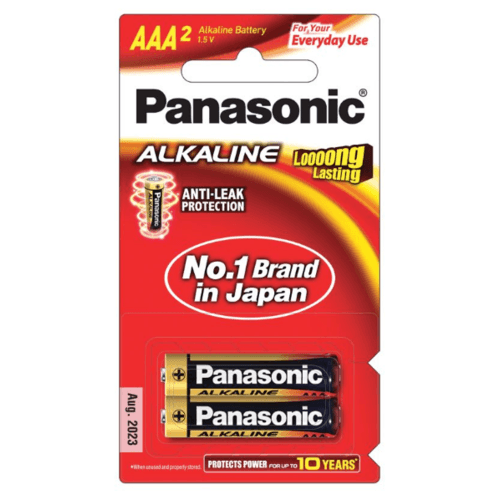 Panasonic ถ่านอัลคาไลน์ AAA (แพ็ค 2 ก้อน) รุ่น LR03T/2B สีทอง