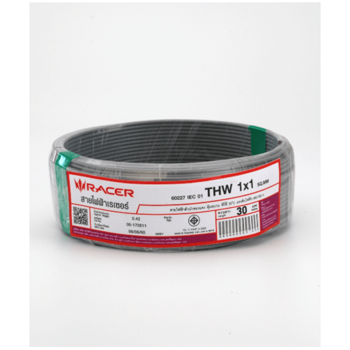 RACER สายไฟ05 สีเทา thw 1x1 30M สีเทา