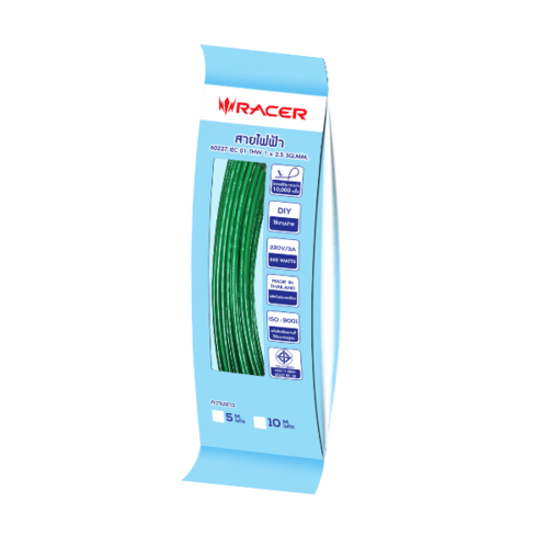 RACER สายไฟThw 1x2.5 10 เมตรสีเขียว 13101CA01410054