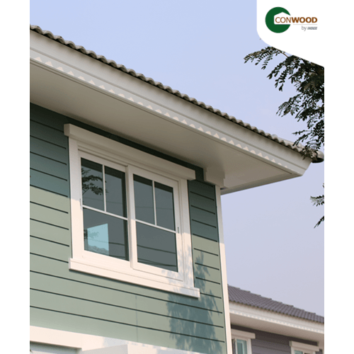 คอนวูด ไม้เชิงชาย รุ่น 2in1 ลายเสี้ยน 2.2x23.5x305ซม. สีงาช้าง