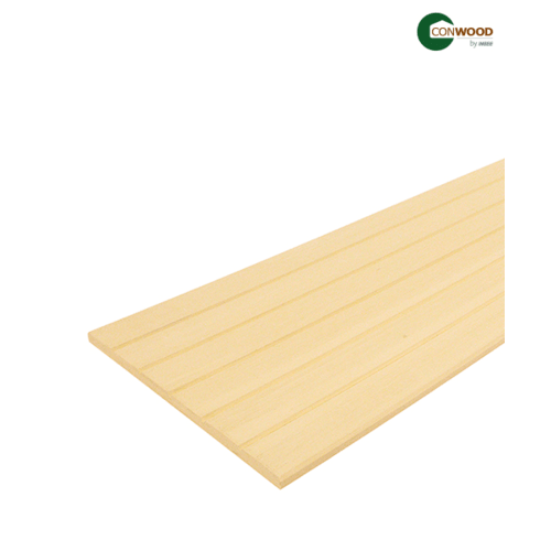 คอนวูด ไม้ตกแต่งผนัง รุ่นเซาะร่องวี ลายเสี้ยน 1.1x30.5x305ซม. สีงาช้าง