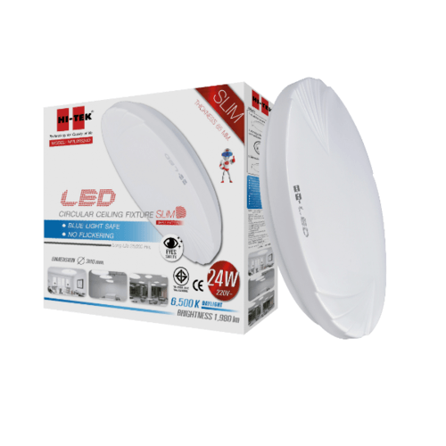 HI-TEK ชุดโคม LED เพดานกลม แบบบางลายเปลือกหอย 24W (DL)