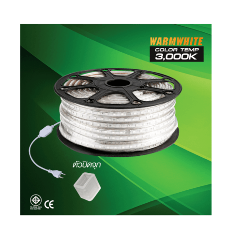 HI-TEK ชุดไฟแอลอีดีเส้นริบบิ้น(2835/60LED)220V 50M 3000K WW HERBL0050W