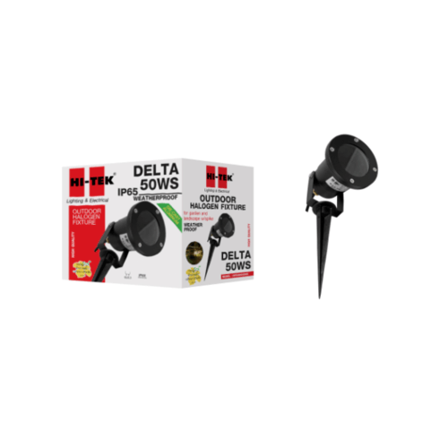 HI-TEK โคมไฟสนามฮาโลเย่น แบบปักดิน 50W กันน้ำ IP65 รุ่น DELTA สีดำ