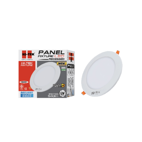 HI-TEK โคมพาเนล LED อีโค่ ทรงกลม 3นิ้ว 6W แบบฝังฝ้า รุ่นHFLEPR006D แสงขาว