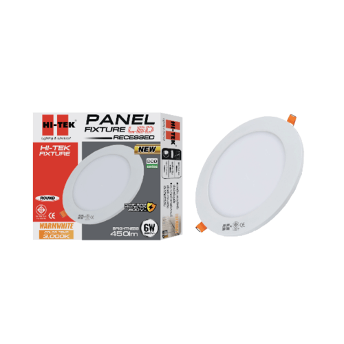 HI-TEK โคมพาแนล LED ทรงกลม แบบฝัง 6 วัตต์ แสงนวล HFLEPR006W