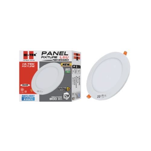 HI-TEK โคมพาเนล LED อีโค่ ทรงกลม 5นิ้ว 12W แบบฝังฝ้า รุ่นHFLEPR012D แสงขาว