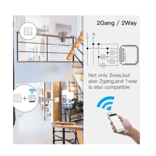 Luma Connect สวิทช์โมดูล Wi-Fi ช่องสัญญาณคู่ รุ่น QS-WIFI-S03-MINIA-2C สีขาว
