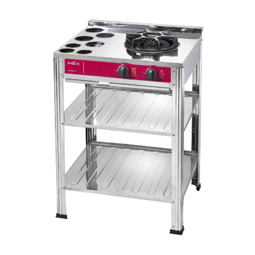 MEX เตาแก๊สตั้งพื้น 1 หัวเหล็กหล่อ PSG561X สีโครเมี่ยม