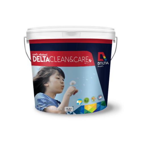 Delta สีน้ำอะครีลิค เดลต้า คลีน&แคร์ ทาภายใน กึ่งเงา เบส A 9 ลิตร