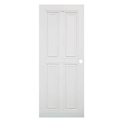 ประตู UPVC 4 ฟักตรง MU-2 90cm.x200cm. ขาว(เจาะ) CHAMP