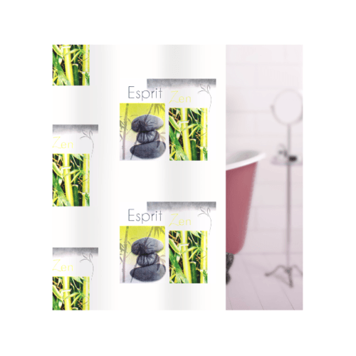 WSP ผ้าม่านห้องน้ำ PEVA ลายกรงนก รุ่น SCP-18/U8054 ขนาด 180x180 ซม. สีดำ-แดง