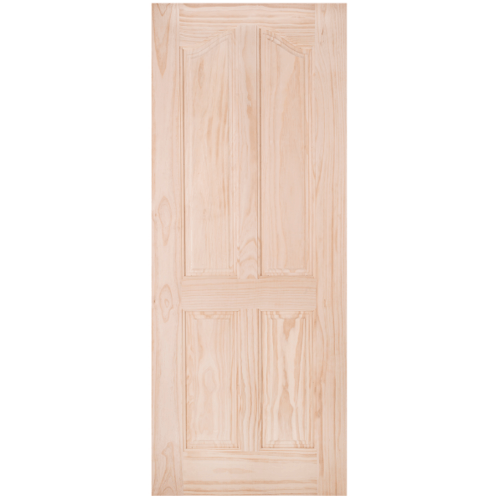 WINDOOR ประตูไม้สนNz บานทึบ 4ฟักปีกนก ขนาด 70x200cm. L 118-4
