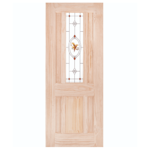 WINDOOR ประตู+กระจก BURRA สนNz 80x200 BURRA สีเหลือง
