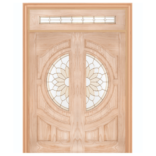 WINDOOR ประตู+กระจก Com14สนนิวซีแลนด์ ขนาด 80x200ซม. SUN FLOWER สีเหลือง