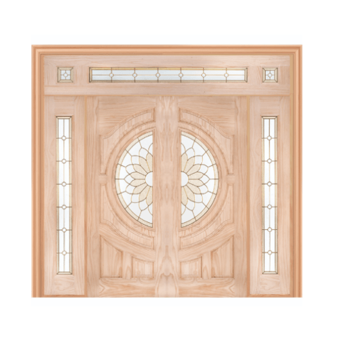 WINDOOR ประตู+กระจก สนNz ขนาด 90x200 ซม. SUN FLOWER Com16