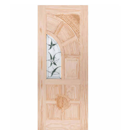 WINDOOR ประตู+กระจก สนNz ขนาด 90x200ซม. ชัยพฤกษ์ สีเหลือง