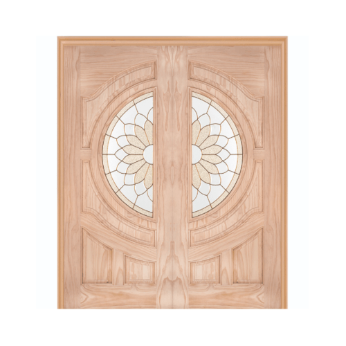WINDOOR ประตู+กระจก Com6 สนNz ขนาด 100x200ซม. SUN FLOWER สีเหลือง